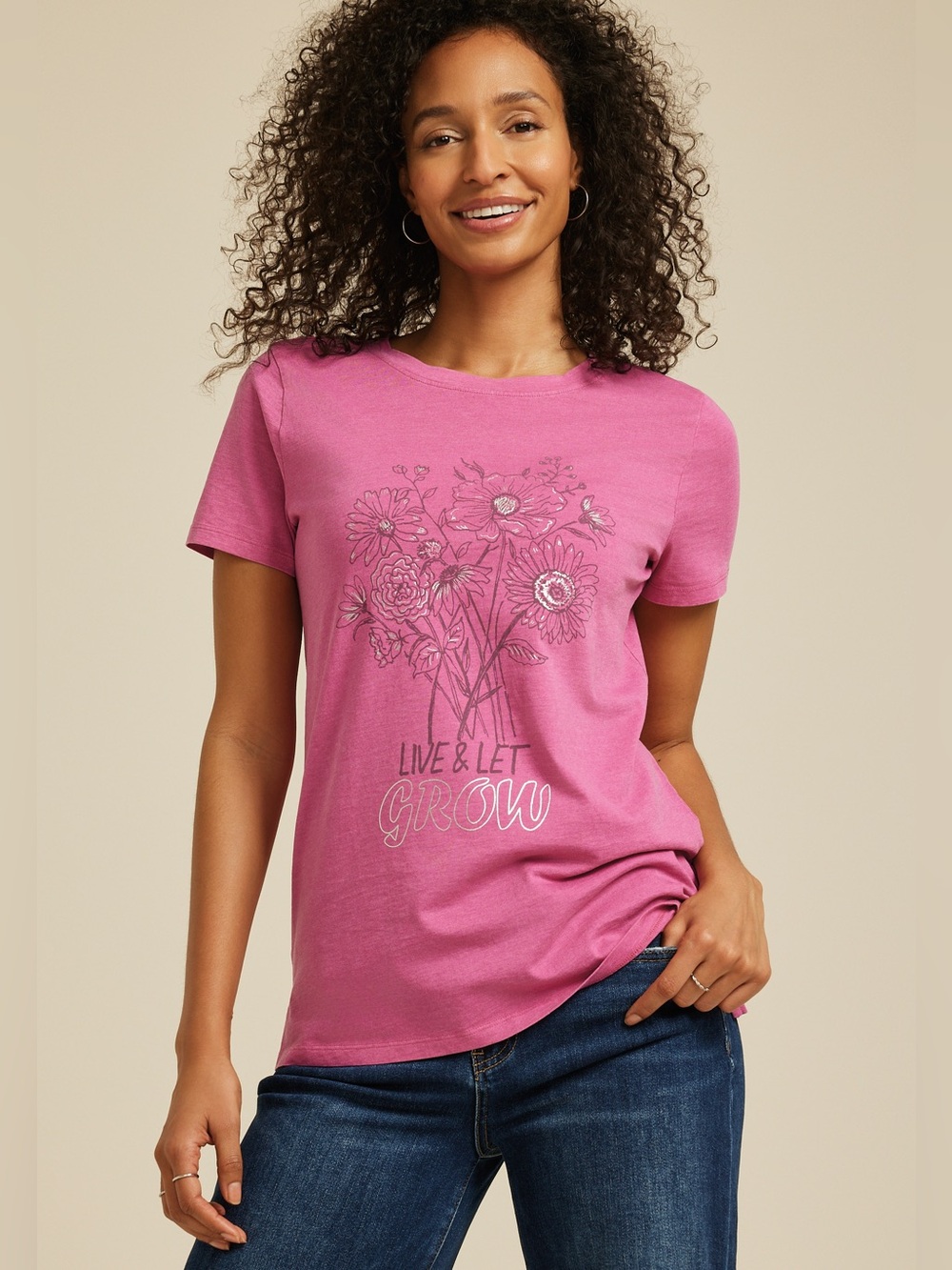 Maurices XL Pink Live & Let Grow SS tee NWT